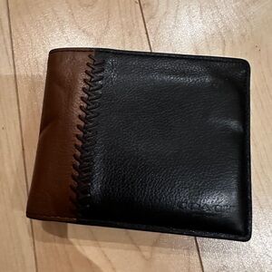 Coach Black and Brown Leather Men’s Wallet